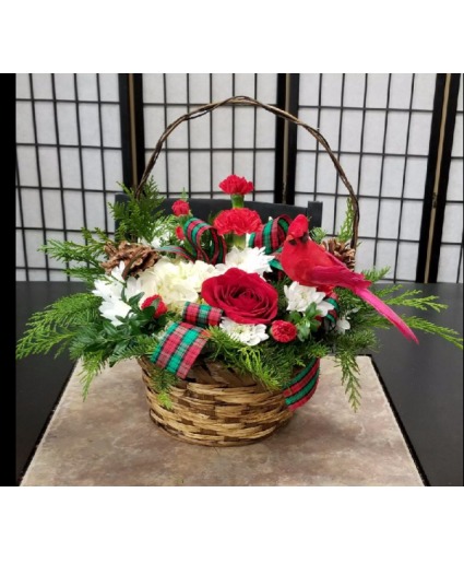 Send a Cardinal Basket Arrangement