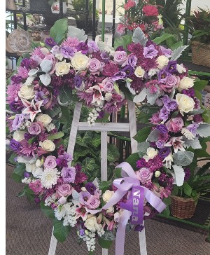 Send My Heart  large open heart fresh floral arrangment 