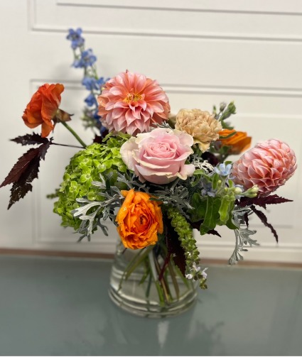 September Dahlias  Vase Arrangement