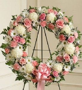 Serene Blessings Pink & White (Standard) Standing Spray