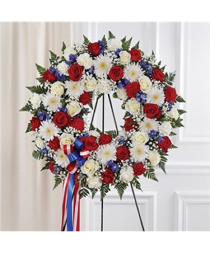 Serene Blessings Red, White & Blue Standing Wreath 