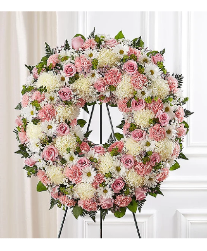 Serene Blessings™ Standing Wreath- Pink & White 