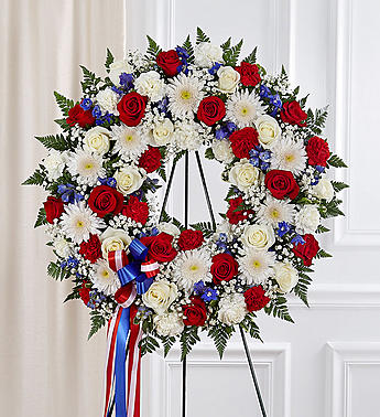 Serene Blessings™ Standing Wreath- Red, White & Bl 