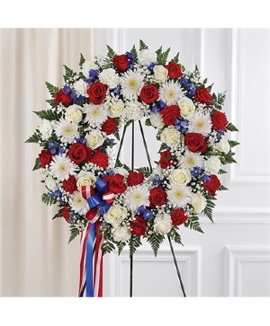 Serene Blessings Standing Wreath- Red, White & Bl 
