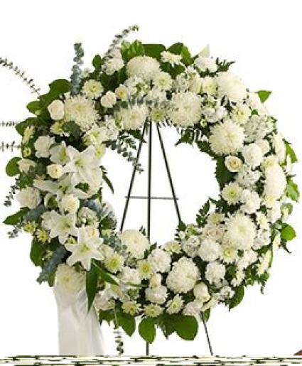 Serene Blessings Standing Wreath White