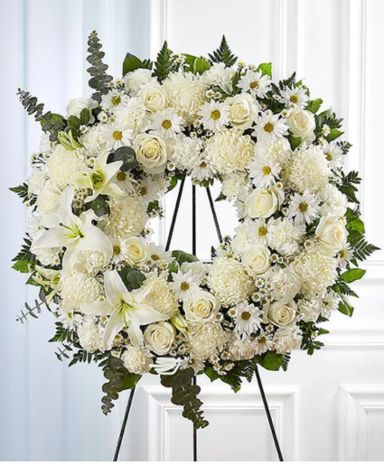 Serene Blessings Wreath Standing Spray