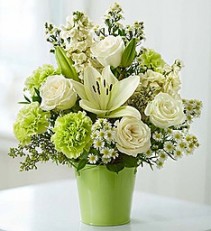 Serene Green Garden Bouquet Expresses Peaceful Joy Filled  Feeling..