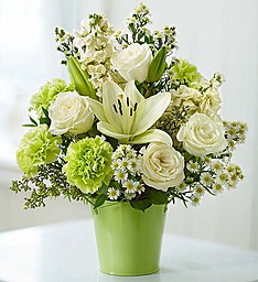 Serene Green Garden Bouquet Expresses Peaceful Joy Filled  Feeling..