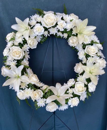 Serene Ivory Wreath Arrangement