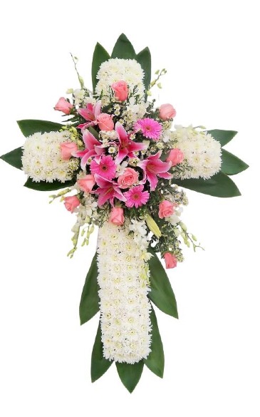 Serene Pink Cross $250 - $300 in Whittier, CA | Rosemantico Flowers