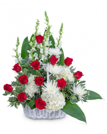 Serene Sanctuary Basket Sympathy Arrangement