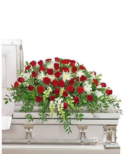 Serene Sanctuary Casket Spray Funeral Arrangement