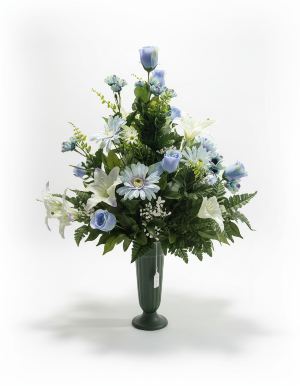 Serene Skies Silk Cemetery Vase SC-104 Silk Arrangement