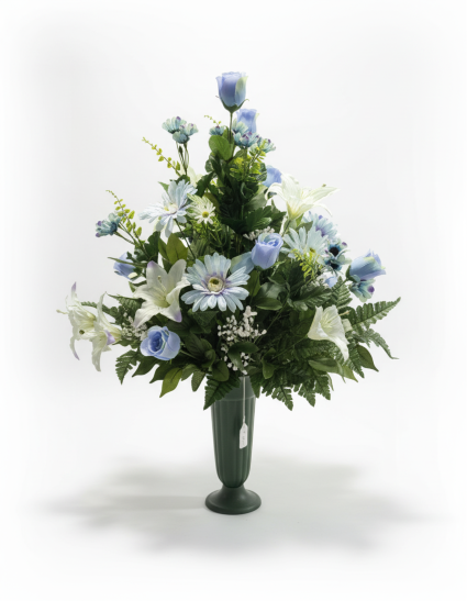 Serene Skies Silk Cemetery Vase SC-104 Silk Arrangement