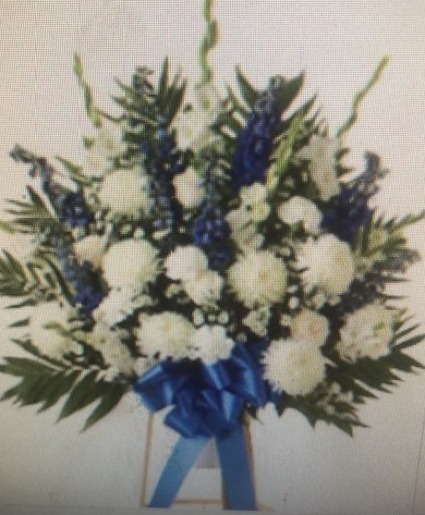 Serene Sympathy in White Sympathy Floor Basket with Handle