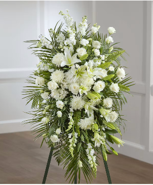 SERENE WHITE TRIBUTE Standing Spray