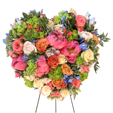 SF Cheerful Heart Standing Spray in Sonora, CA | SONORA FLORIST AND GIFTS