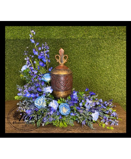 Shades of Blue Urn Arrangement  *** URN NOT INCLUDED ***