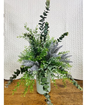 Shades of Green Silk Greenery Arrangement 