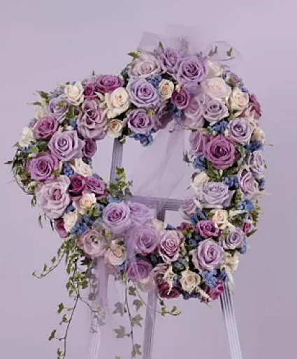 Shades of Lavender open heart  Open heart easel 
