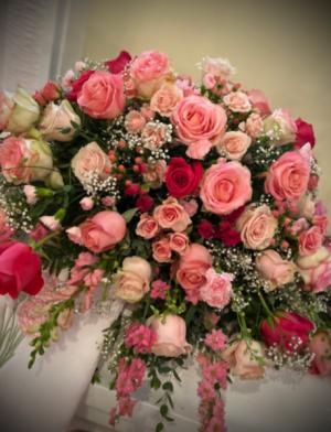 Shades of Pink Casket Spray