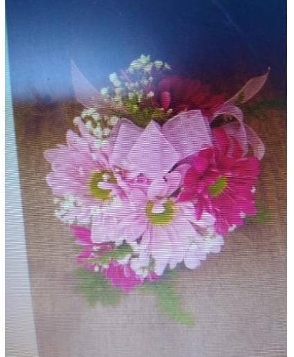 Shades of pink corsage Keepsake bracelet 