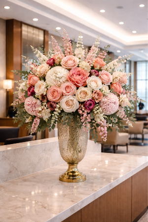 Shades of Pink Love Vase Arrangement