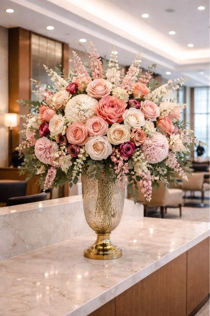 Shades of Pink Love Vase Arrangement