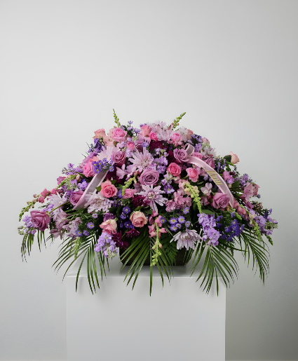 Shades of Pink & Purple Casket Spray