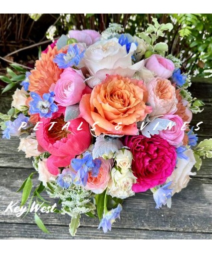 Shades of Pink Round Wedding Bouquet
