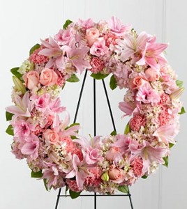 Shades of pinks standing fpray Funeral