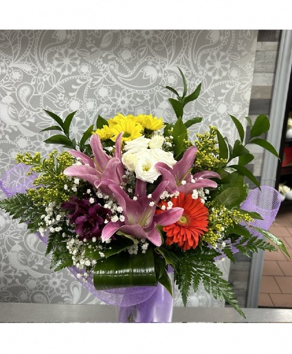 Colorful Wishes Bouquet  No Vase 