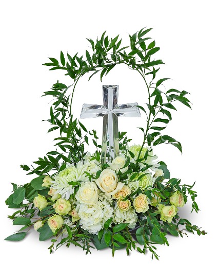 Shelter My Love with Crystal Cross Keepsake Sympathy