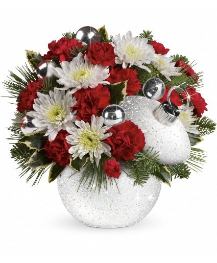 Shimmering Snow Ornament Arrangement 