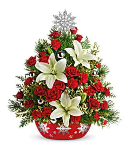 Shimmering Snowflakes Tree Christmas Flowers