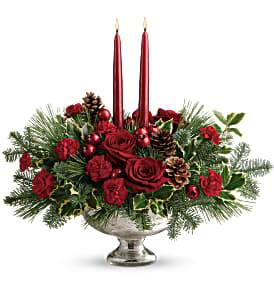 Shining Bright Centerpiece Christmas Arrangement in Winnipeg, MB | Ann's Flowers & Gifts