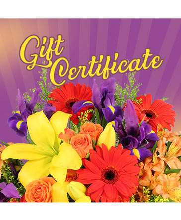 Floral Design Gift Certificate Redeemable Anytime in Northampton, MA | Forget Me Not Florist