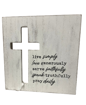 Sign with Cross & Prayer Gift
