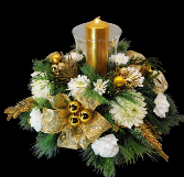 Silent Night Gold Candle Centerpiece
