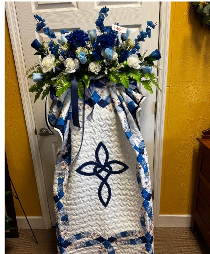 Silk arrangement with Throw Silk with Throw