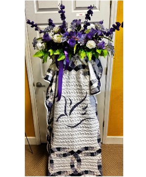Silk arrangement with Throw Silk with throw