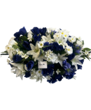 Silk Blue & White Tombstone Saddle  Tombstone Saddle 