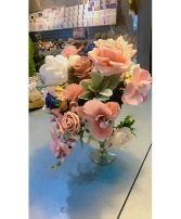 Silk Bridal Bouquet With Boutonniere  BOUQUET