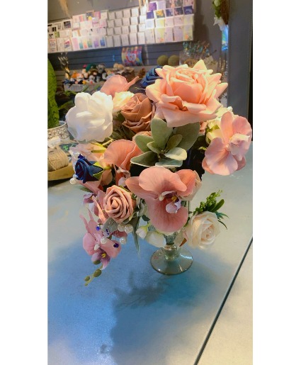 Silk Bridal Bouquet With Boutonniere  BOUQUET