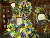 silk casket sprays symathy mixed colors