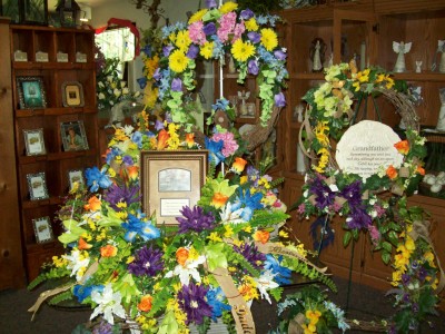 silk casket sprays symathy mixed colors