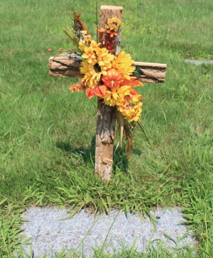Silk Cemetery Cross Arrangement  