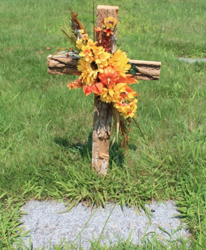 Silk Cemetery Cross Arrangement  