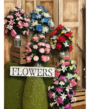 Silk Cemetery Vases  Cemetery Flowers