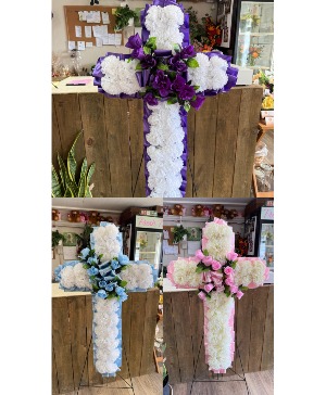 Silk Floral Crosses Funeral